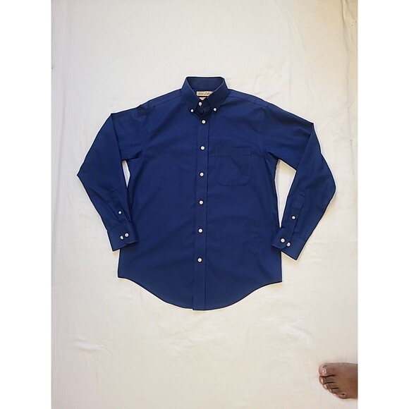 Gold Label Roundtree & Yorke Mens Blue Shirt Size Sm Long Sleeve Dress Casual - Picture 1 of 6